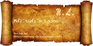 Mátyás Lajos névjegykártya